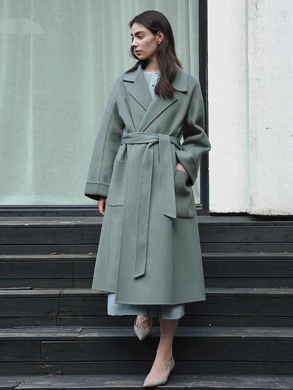 GIEMAR Wool Handmade Double-layered Coat [Green]