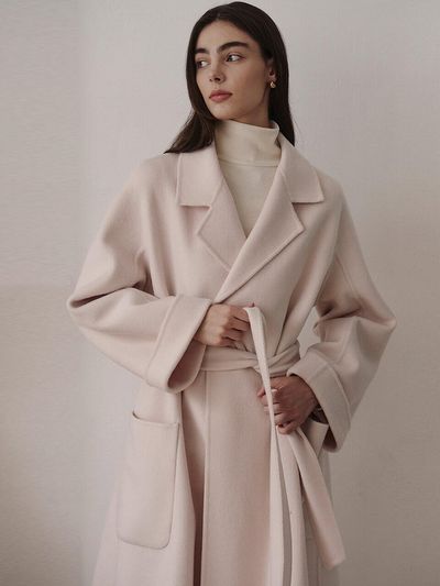 GIEMAR Wool Handmade Premium Merino Coat [Light Pink]