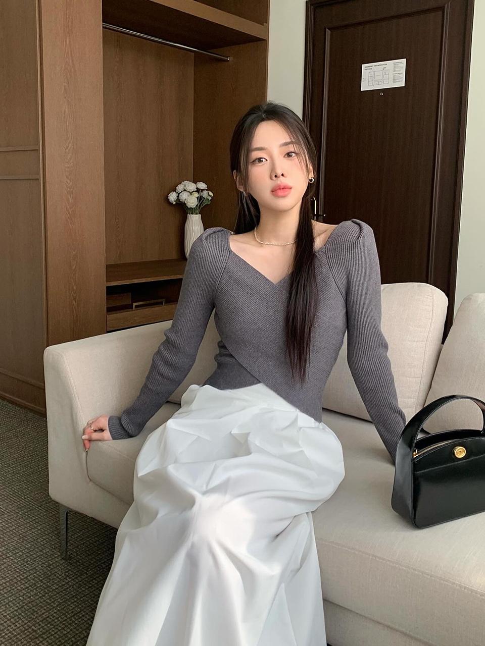 GIEMAR WRAP KNIT GRAY
