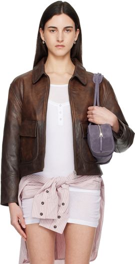 Gimaguas Gimaguas Brown Claudia Leather Jacket