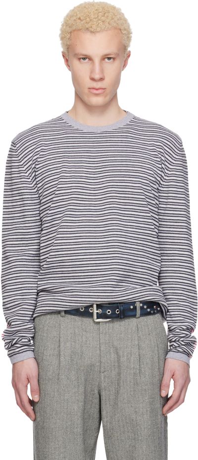 Gimaguas Gimaguas Gray & Red Pablo Stripes Sweater