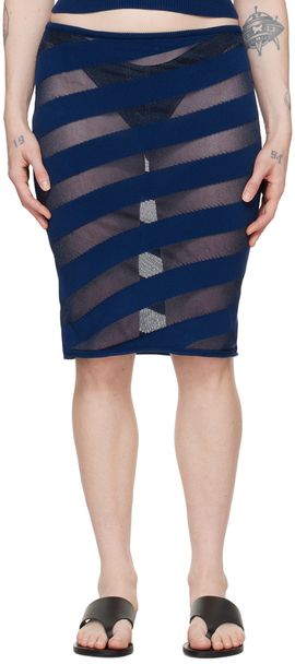 Gimaguas Gimaguas Navy Zebara Midi Skirt