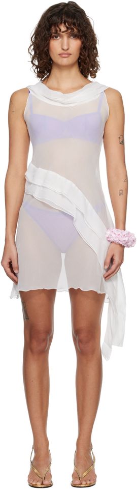 Gimaguas Gimaguas White Boa Minidress