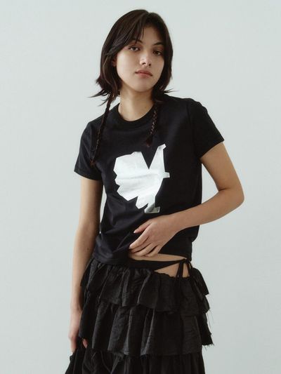 GIMMETHEYOUNG G_FOIL LOGO T-SHIRT / BLACK