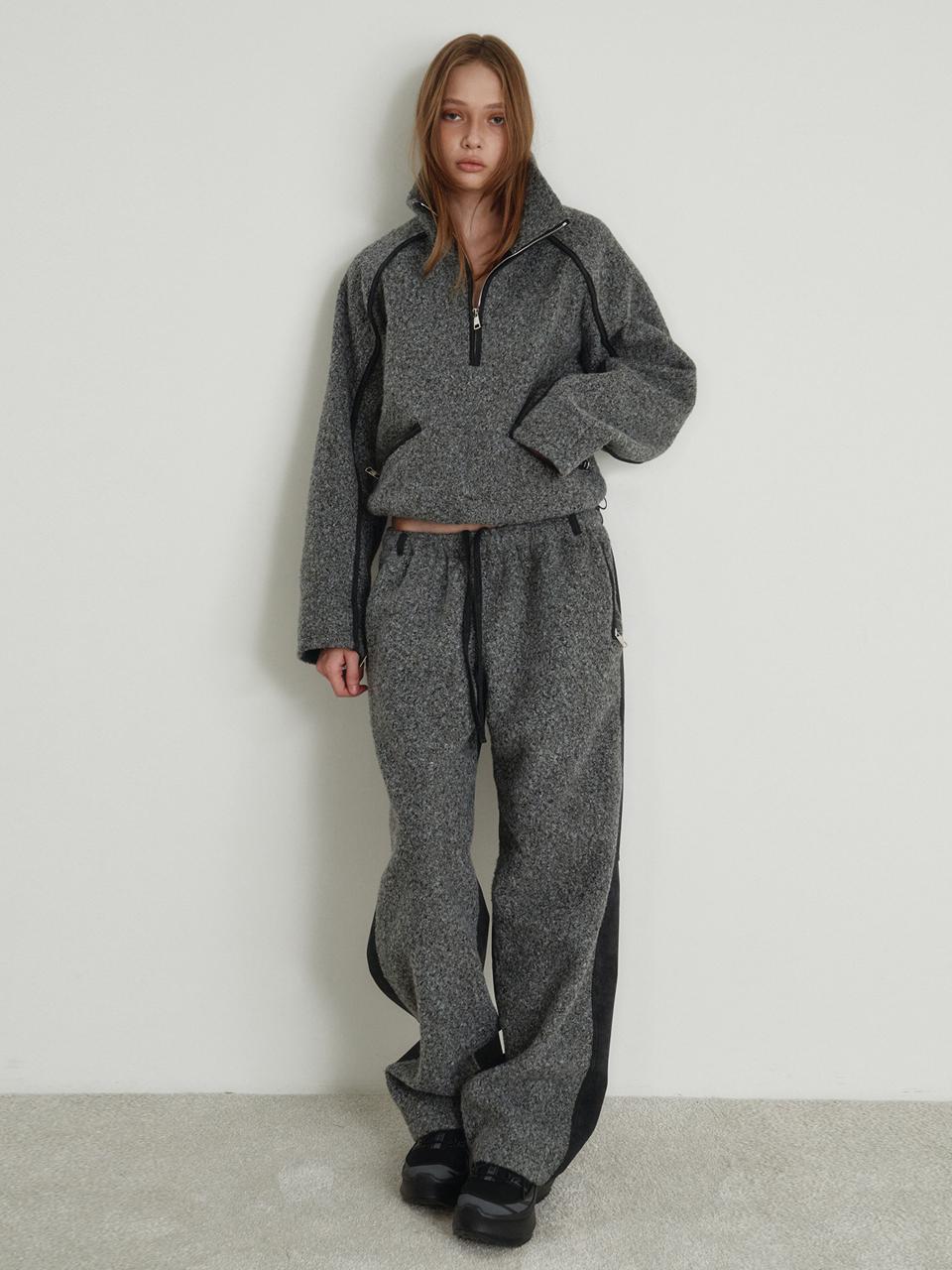 GIMMETHEYOUNG Half Faux Fur Insulating Pants [Charcoal]