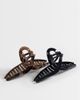 GINA TRICOT Gina Tricot 2 pack knot claw clips in black & leopard - 1