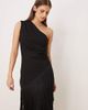 GINA TRICOT Gina Tricot asymmetric longline fringe top in black - part of a set - 1