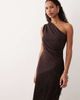 GINA TRICOT Gina Tricot asymmetric longline fringe top in chocolate brown - part of a set - 1