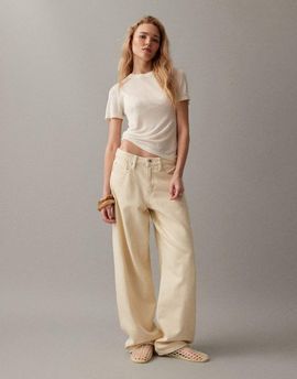 GINA TRICOT Gina Tricot baggy barrel leg jeans in lemon yellow
