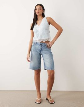 GINA TRICOT Gina Tricot barrel denim shorts in lightwash blue