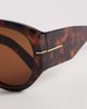 GINA TRICOT Gina Tricot bold aviator sunglasses in tortoise shell effect with brown tinted lenses - 2