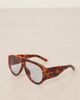GINA TRICOT Gina Tricot bold aviator sunglasses with blue light lenses in tortoise print-Brown - 2