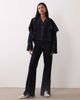 GINA TRICOT Gina Tricot cape short denim trench jacket in indigo rinse dark wash-Blue - 4