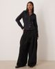 GINA TRICOT Gina Tricot cinched waist denim shirt in dark rinse blue-Navy - 2
