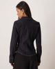 GINA TRICOT Gina Tricot cinched waist denim shirt in dark rinse blue-Navy - 4