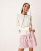 GINA TRICOT Gina Tricot cotton blend knit sweater with crew neck in cream-White - 1