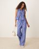 GINA TRICOT Gina Tricot cotton poplin relaxed fit pants in blue stripe - part of a set - 1