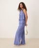 GINA TRICOT Gina Tricot cotton poplin relaxed fit pants in blue stripe - part of a set - 4