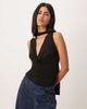 GINA TRICOT Gina Tricot cowl neck scarf top in black - 1