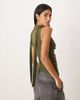 GINA TRICOT Gina Tricot cowl neck scarf top in olive green - 2