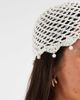 GINA TRICOT Gina Tricot crochet beanie with faux pearl trim in off-white - 2