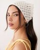 GINA TRICOT Gina Tricot crochet head scarf in cream-White - 2