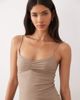 GINA TRICOT Gina Tricot cropped soft yoga top in mocha brown - 1
