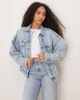 GINA TRICOT Gina Tricot denim oversized boyfriend jacket in light wash blue - 1