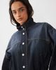 GINA TRICOT Gina Tricot dropped waist high neck denim jacket in darkwash indigo blue - 1