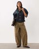 GINA TRICOT Gina Tricot dropped waist high neck denim jacket in darkwash indigo blue - 2