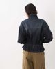 GINA TRICOT Gina Tricot dropped waist high neck denim jacket in darkwash indigo blue - 4
