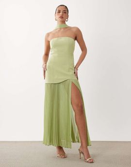 GINA TRICOT Gina Tricot dropped waist scarf maxi dress in green