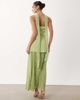 GINA TRICOT Gina Tricot dropped waist scarf maxi dress in green - 3
