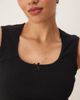 GINA TRICOT Gina Tricot embroidered edge cotton tank top in black - 4