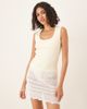 GINA TRICOT Gina Tricot embroidered edge cotton tank top in lemon yellow - 1