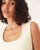 GINA TRICOT Gina Tricot embroidered edge cotton tank top in lemon yellow - 3