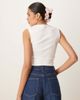 GINA TRICOT Gina Tricot embroidered edge cotton tank top in white - 2