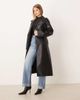 GINA TRICOT Gina Tricot faux leather belted midaxi coat in black - 1