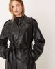 GINA TRICOT Gina Tricot faux leather belted midaxi coat in black - 2