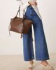 GINA TRICOT Gina Tricot faux leather medium tote bag with strap and clutch detail in dark brown - 2