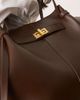 GINA TRICOT Gina Tricot faux leather medium tote bag with strap and clutch detail in dark brown - 4