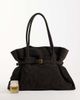 GINA TRICOT Gina Tricot faux suede belted tote bag in dark brown - 2