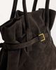 GINA TRICOT Gina Tricot faux suede belted tote bag in dark brown - 3