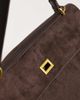GINA TRICOT Gina Tricot faux suede flap top work tote in brown - 3