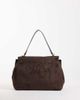 GINA TRICOT Gina Tricot faux suede flap top work tote in brown - 4