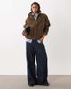 GINA TRICOT Gina Tricot faux suede high neck jacket in deep taupe brown - 1
