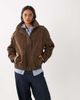 GINA TRICOT Gina Tricot faux suede high neck jacket in deep taupe brown - 3