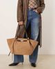 GINA TRICOT Gina Tricot faux suede medium tote bag with strap and clutch detail in brown multi - 1