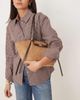 GINA TRICOT Gina Tricot faux suede small tote bag with strap and clutch detail in brown multi - 2