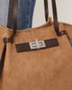 GINA TRICOT Gina Tricot faux suede small tote bag with strap and clutch detail in brown multi - 3